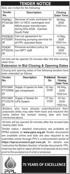 PPL Tender Notice